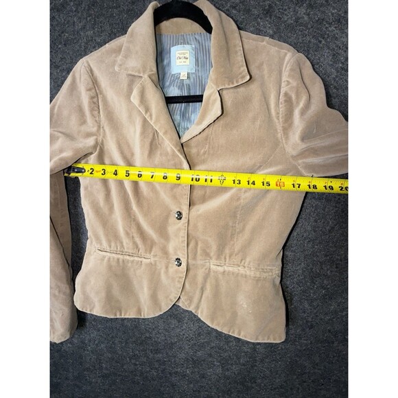 Old Navy Tan Velvet Blazer Jacket Lace Cuff Vintage Victorian Style Women's Sz M - Picture 5 of 12